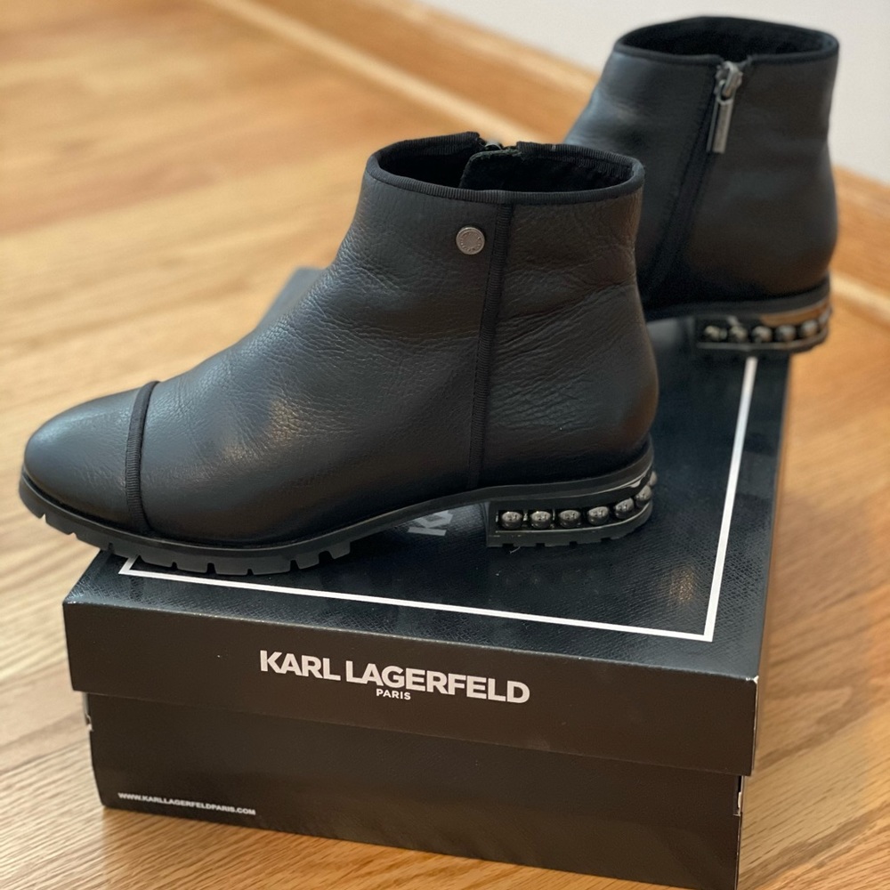 Karl Lagerfeld ankle boots women black size 6.5